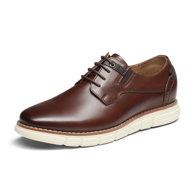Bruno Marc Men's Crossflex Oxford Dress Sneakers Casual Leather Dress Shoes,Size 9.5,Dark/Brown,Purpose-2 - Image 1